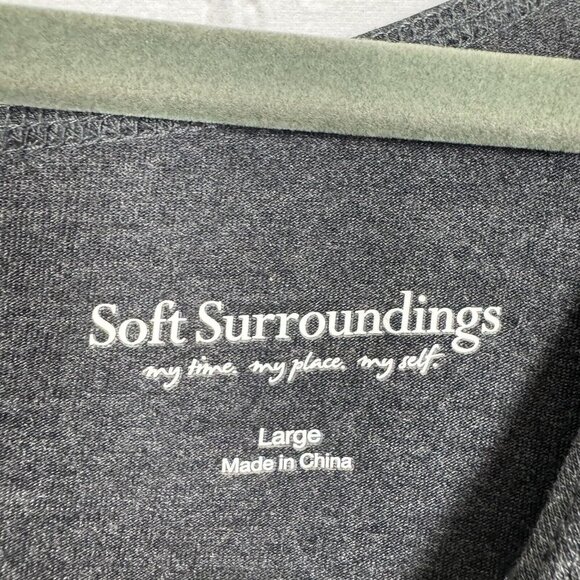 Soft Surroundings Toujours Wide Leg Jumpsuit Gray Women Size L Soft Knit Boho - Picture 5 of 9